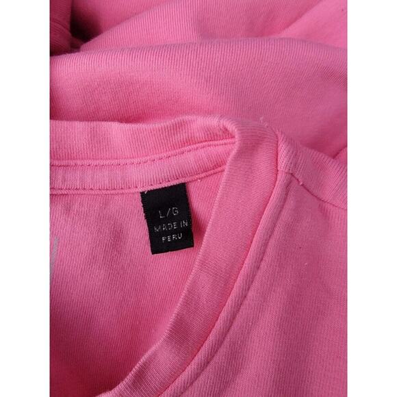 ATM Anthony Thomas Melillo T-shirt Dress Sz Large Barbie Pink Stretch Crewneck - Picture 9 of 11